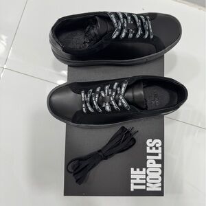 The Kooples Women’s Black Leather Sneakers- New with box and extra black laces.